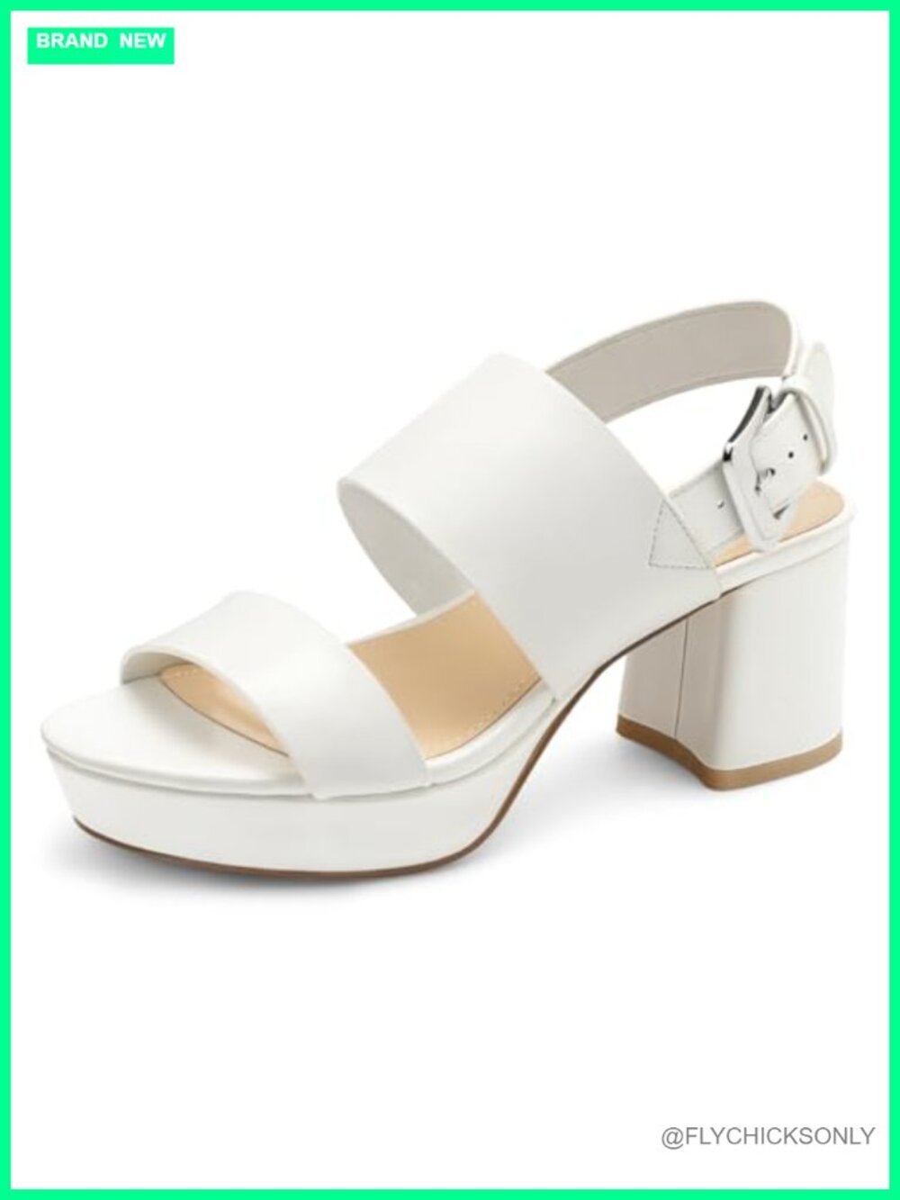 Women Platform Block Heel Sandal Faux Leather Ankle Strap Dressy Party Shoe